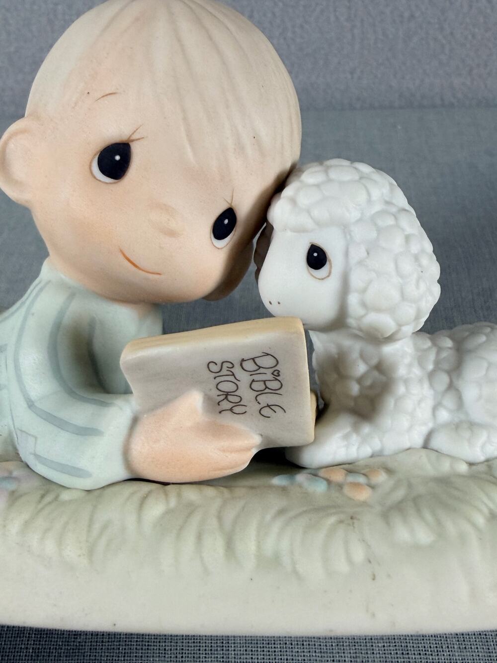 Precious Moments I Love To Tell The Story PM852 Boy Lamb Bible Figurine